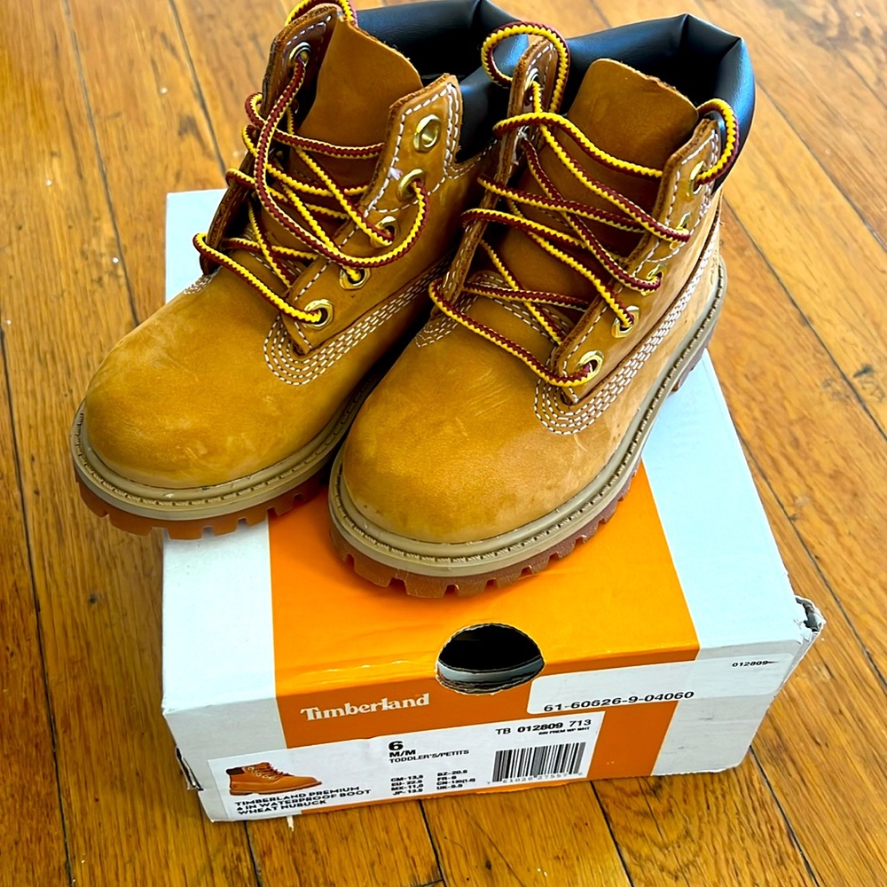 Toddlers Timberland Premium 6 in Waterproof Boot Wheat Nubuck
